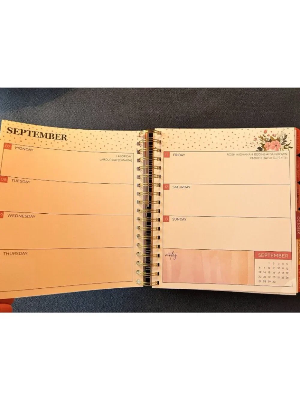 17 Month 2026-2027 Planner Scripture Weekly Planning  Rose Flower Proverbs 16:3